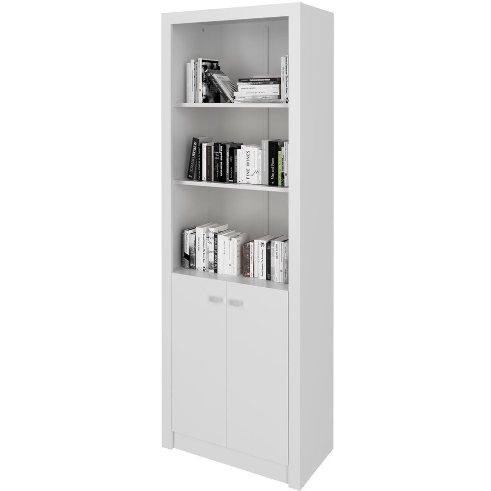 Estante Armário Alta Livreiro Multiuso Office 2 Portas Branco Estante Armário Alta Livreiro Multiuso Office 2 Portas Branco