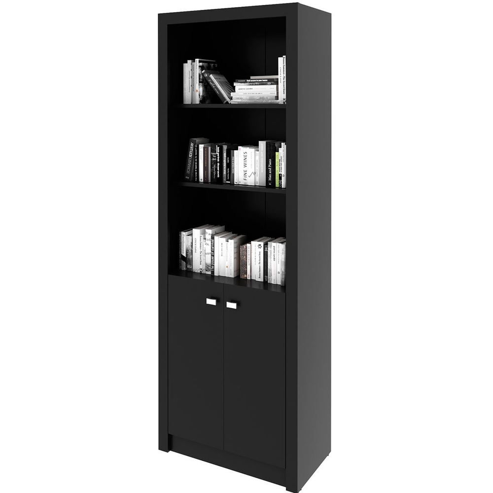 Estante Armário Alta Livreiro Multiuso Office 2 Portas Preto Estante Armário Alta Livreiro Multiuso Office 2 Portas Preto
