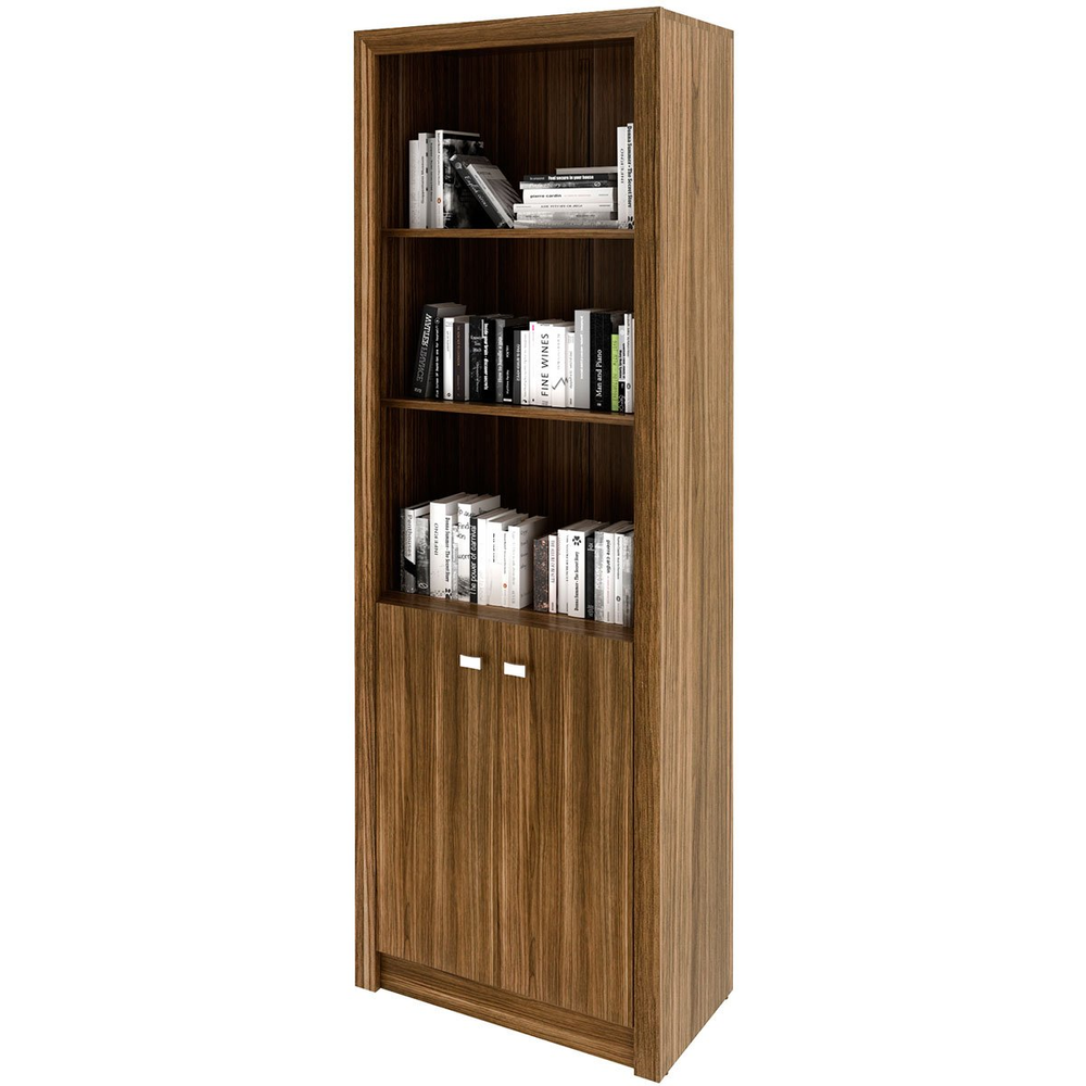 Estante Armário Alta Livreiro Multiuso Office 2 Portas Nogal Estante Armário Alta Livreiro Multiuso Office 2 Portas Nogal