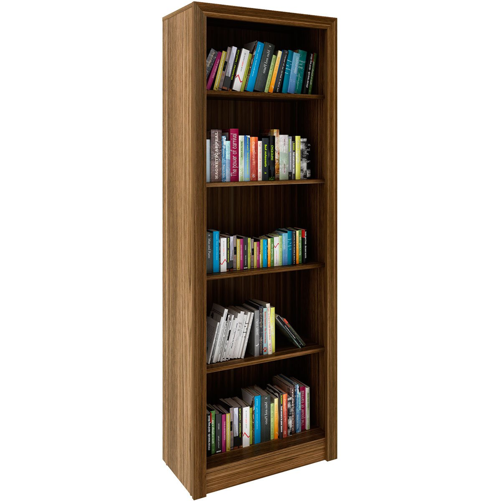 Estante Armário Alta Livreiro Multiuso Office 5 Prateleiras Nogal Estante Armário Alta Livreiro Multiuso Office 5 Prateleiras Nogal
