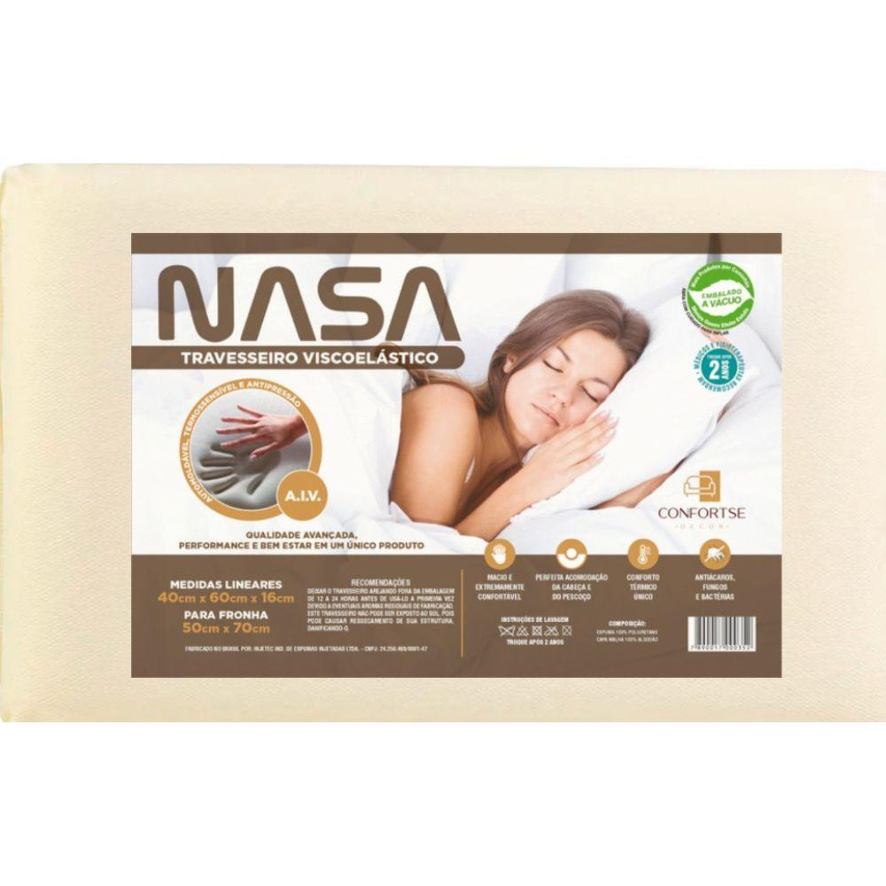 Travesseiros NASA Viscoelástico Alto 60x40 cm Travesseiros NASA Viscoelástico Alto 60x40 cm