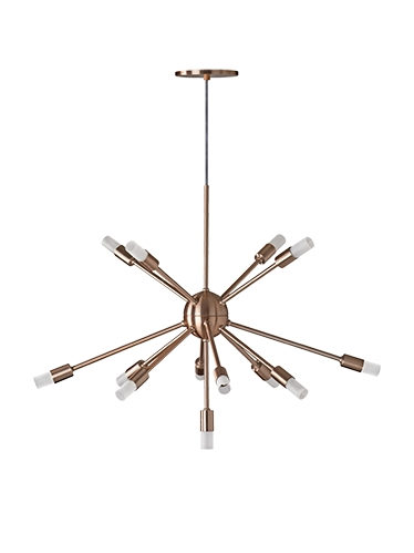 Lustre Sputinik 13 Lâmpadas E27 Cobre - T.Y Iluminação Lustre Sputinik 13 Lâmpadas E27 Cobre - T.Y Iluminação