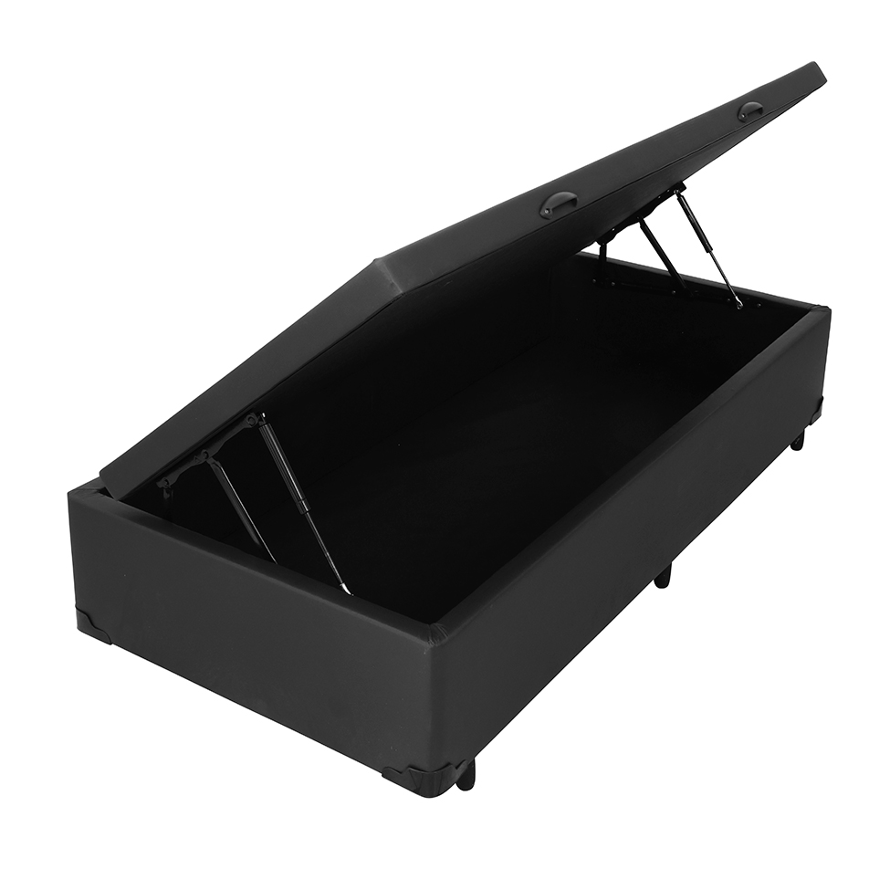 Base para Cama Box Solteiro Érica com Baú Preta Base para Cama Box Solteiro Érica com Baú Preta