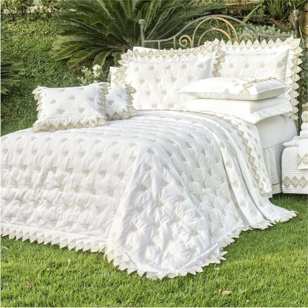 Jogo de Cama Queen Bordado 400 fios Sensualle Branco Vilela Enxovais 4 peças Jogo de Cama Queen Bordado 400 fios Sensualle Branco Vilela Enxovais 4 peças