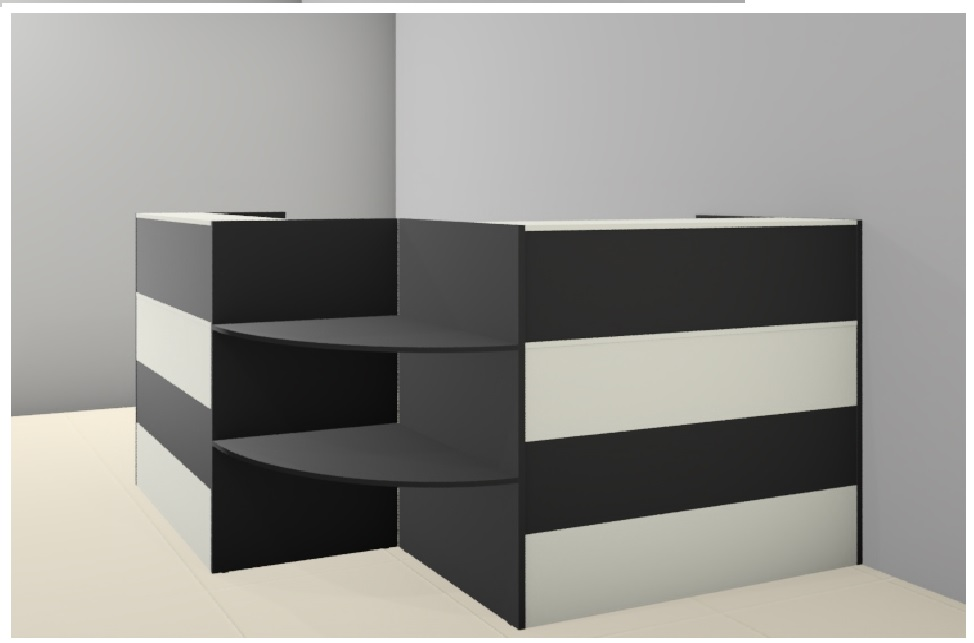 Balcão Recepção Web15 1,50 x 1,50 x 1,10 - Cinza / Preto Balcão Recepção Web15 1,50 x 1,50 x 1,10 - Cinza / Preto