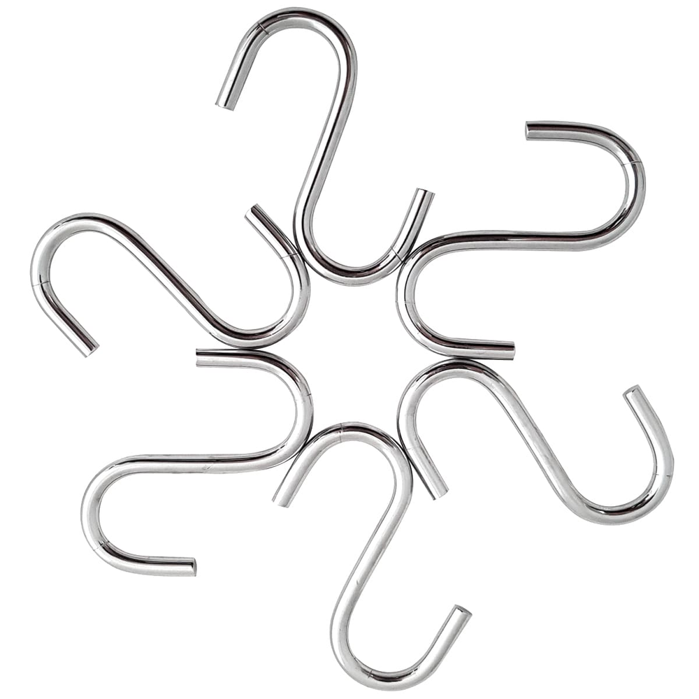 Kit 6 Ganchos Multiuso Para Barra Toalha Utensílios Cromado Kit 6 Ganchos Multiuso Para Barra Toalha Utensílios Cromado