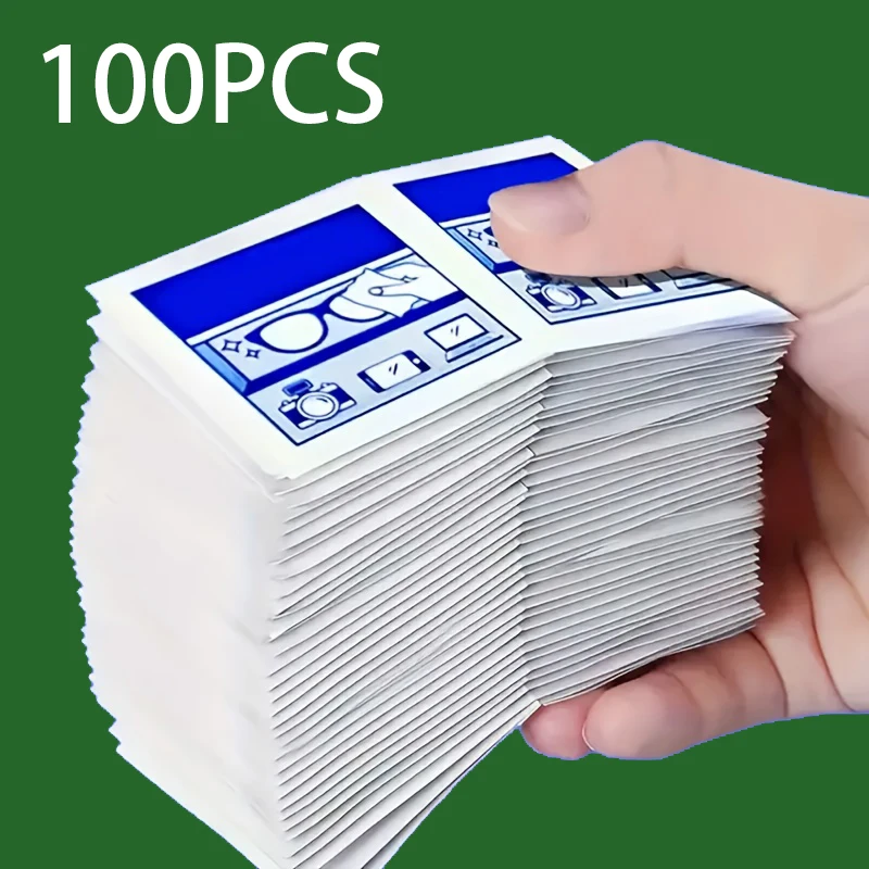 100-Pack Disposable Cleaning Wipes for Glasses and Phone Screens - Individually Packaged Hygienic Single-Use Cleaning Cloths, Suitable for Eyeglasses, Fashion Glasses, Smartphones, Tablets - Portable Eye Care and Device Cleaning Wipes