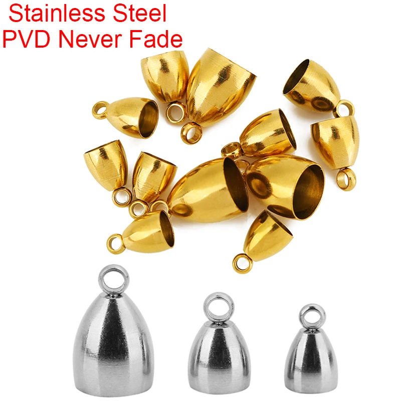 10pcs PVD Never Fade Stainless Steel Clasps Hooks For Leather Cord 5 6 8 mm End Caps Necklace Connectors for Diy Jewelry Making 10pcs PVD Never Fade Stainless Steel Clasps Hooks For Leather Cord 5 6 8 mm End Caps Necklace Connectors for Diy Jewelry Making
