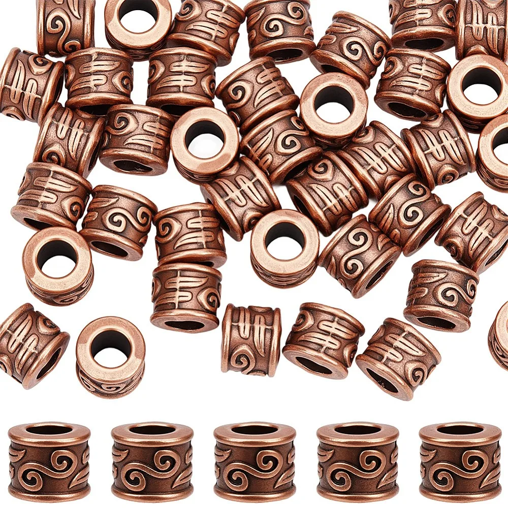 50Pcs Style European Beads Column Red Copper 8.5x7mm Hole: 5mm 50Pcs Style European Beads Column Red Copper 8.5x7mm Hole: 5mm