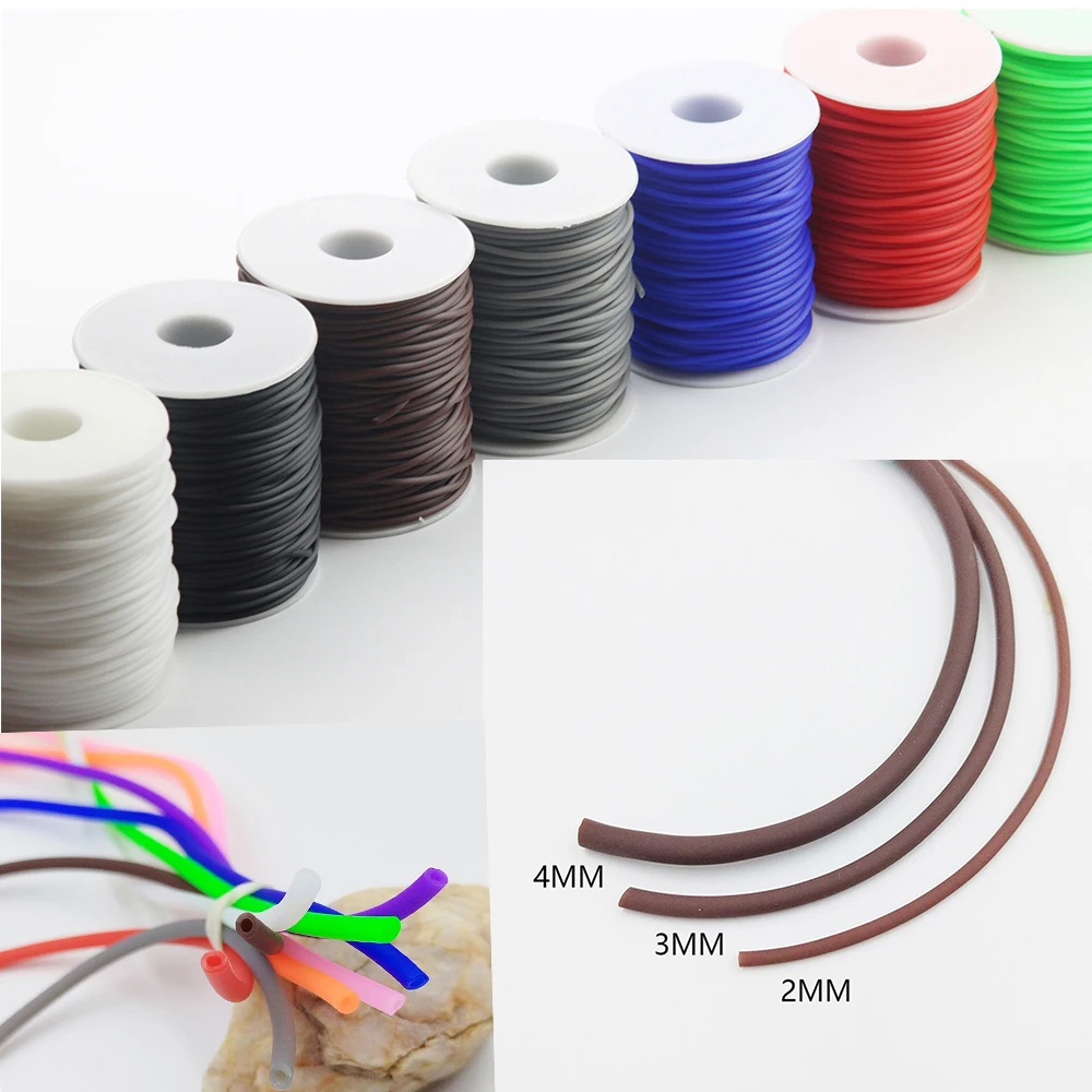 2M 2/3/4MM Hollow Rubber Tube Rope Stretch Candy Colored Silicone Hose DIY Jewelry Necklace Bracelet Accessories Charm Find 2M 2/3/4MM Hollow Rubber Tube Rope Stretch Candy Colored Silicone Hose DIY Jewelry Necklace Bracelet Accessories Charm Find