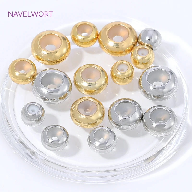 18K Gold Plated Positioning Adjustment Silicone Bead For Necklace Making,Stopper Beads For Bracelet,DIY Jewelry Accessories 18K Gold Plated Positioning Adjustment Silicone Bead For Necklace Making,Stopper Beads For Bracelet,DIY Jewelry Accessories