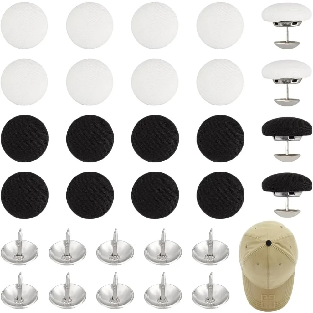 20 Sets Baseball Cap Button 2 Color Cloth Covered Buttons 19mm Top Replacement Hat Button Black Fabric Covered Button making kit 20 Sets Baseball Cap Button 2 Color Cloth Covered Buttons 19mm Top Replacement Hat Button Black Fabric Covered Button making kit