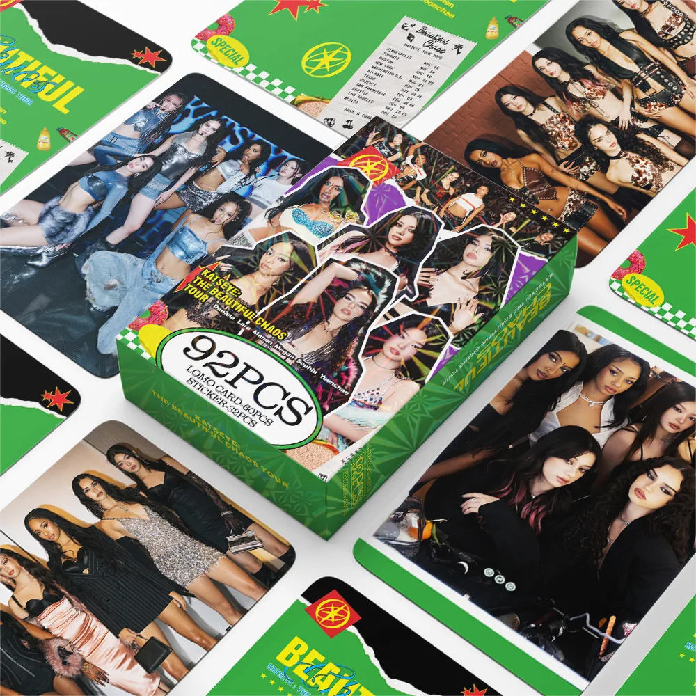 92Pcs/Set Idol KATSEYE New Series Tour THE BEAUTIFUL CHAOS Lomo Cards Sticker Daniela Yoonchae Lara Sophia Manon Megan Fans Gift 92Pcs/Set Idol KATSEYE New Series Tour THE BEAUTIFUL CHAOS Lomo Cards Sticker Daniela Yoonchae Lara Sophia Manon Megan Fans Gift