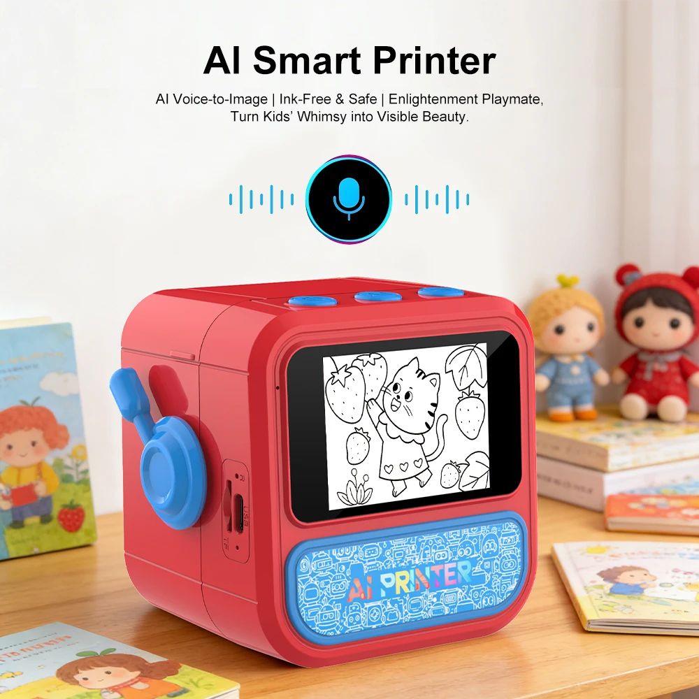 Smart AI Voice Mini Thermal Printer with Display Inkless Portable Sticker Maker 6 Modes for Home Office Study DIY Projects Smart AI Voice Mini Thermal Printer with Display Inkless Portable Sticker Maker 6 Modes for Home Office Study DIY Projects