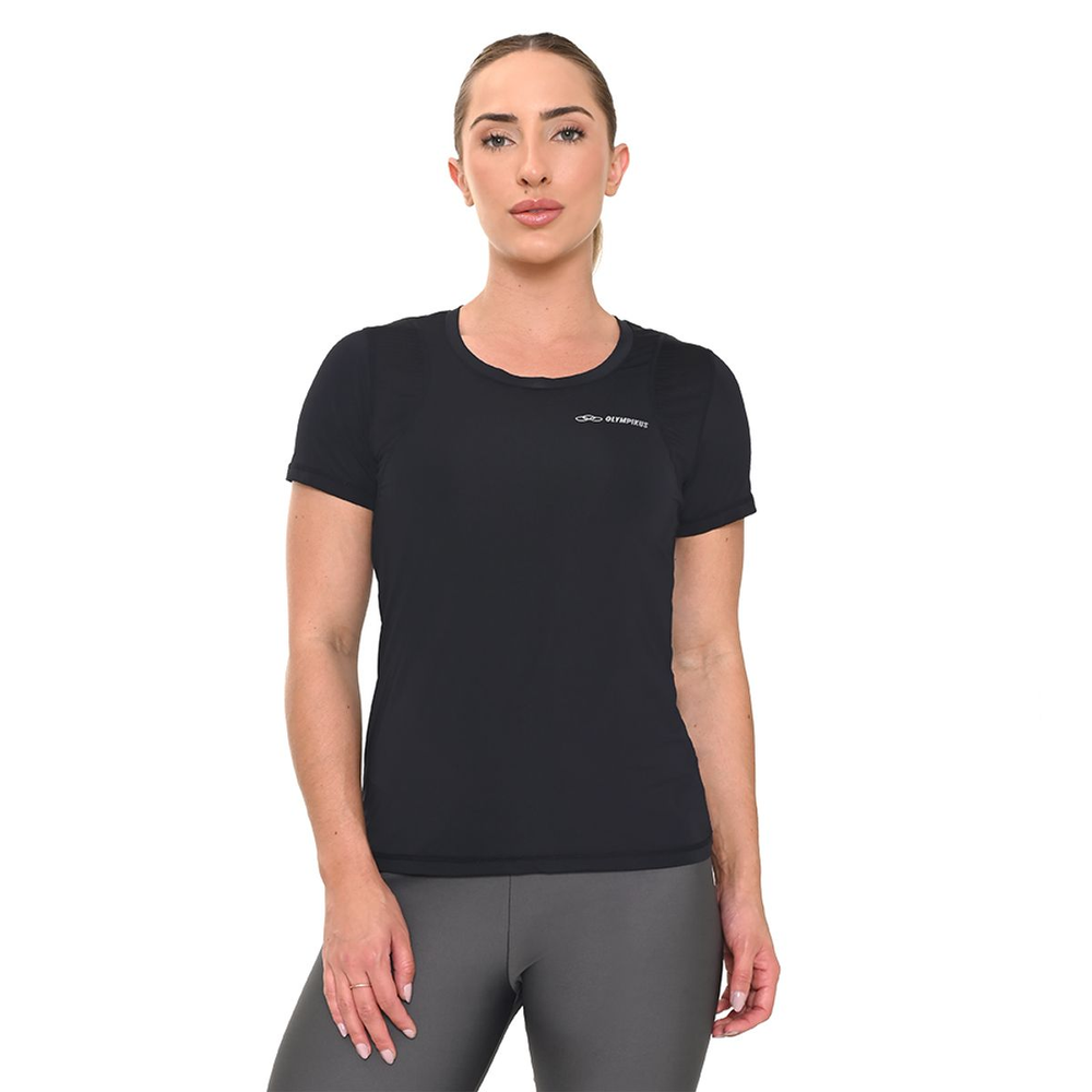 Camiseta Recortes Olympikus Feminina GG Preto Camiseta Recortes Olympikus Feminina GG Preto