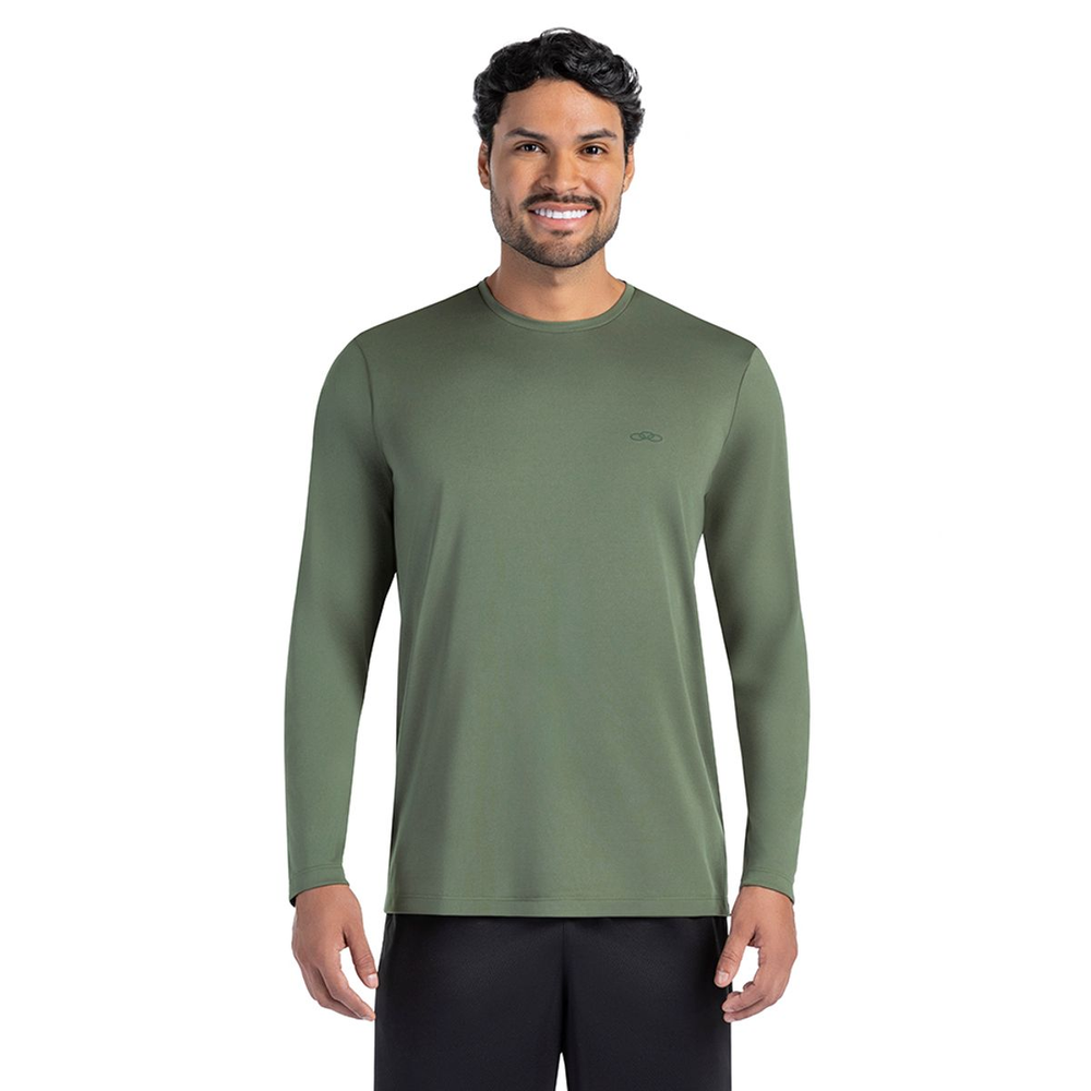 Camiseta Manga Longa Essential Olympikus Masculina G Verde Camiseta Manga Longa Essential Olympikus Masculina G Verde