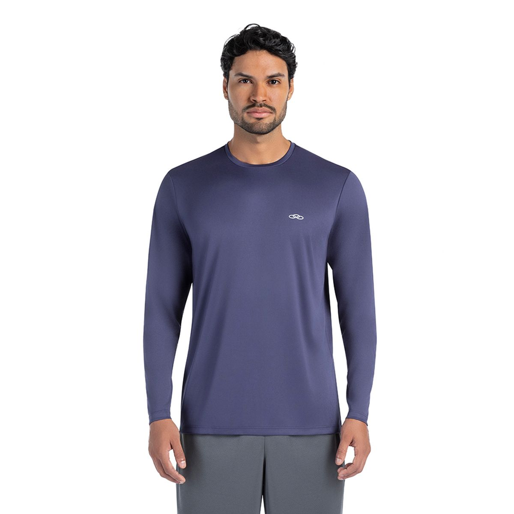 Camiseta Manga Longa Essential Olympikus Masculina M Azul Camiseta Manga Longa Essential Olympikus Masculina M Azul