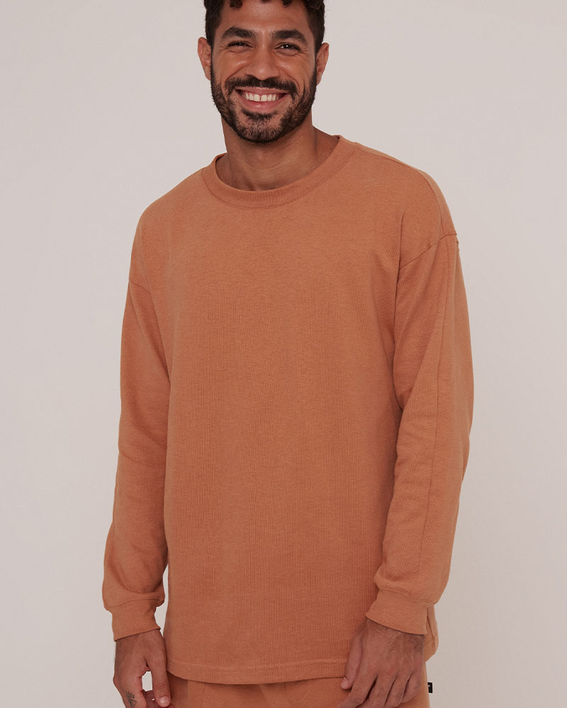 Camiseta Manga Longa Malhão Terracota Camiseta Manga Longa Malhão Terracota
