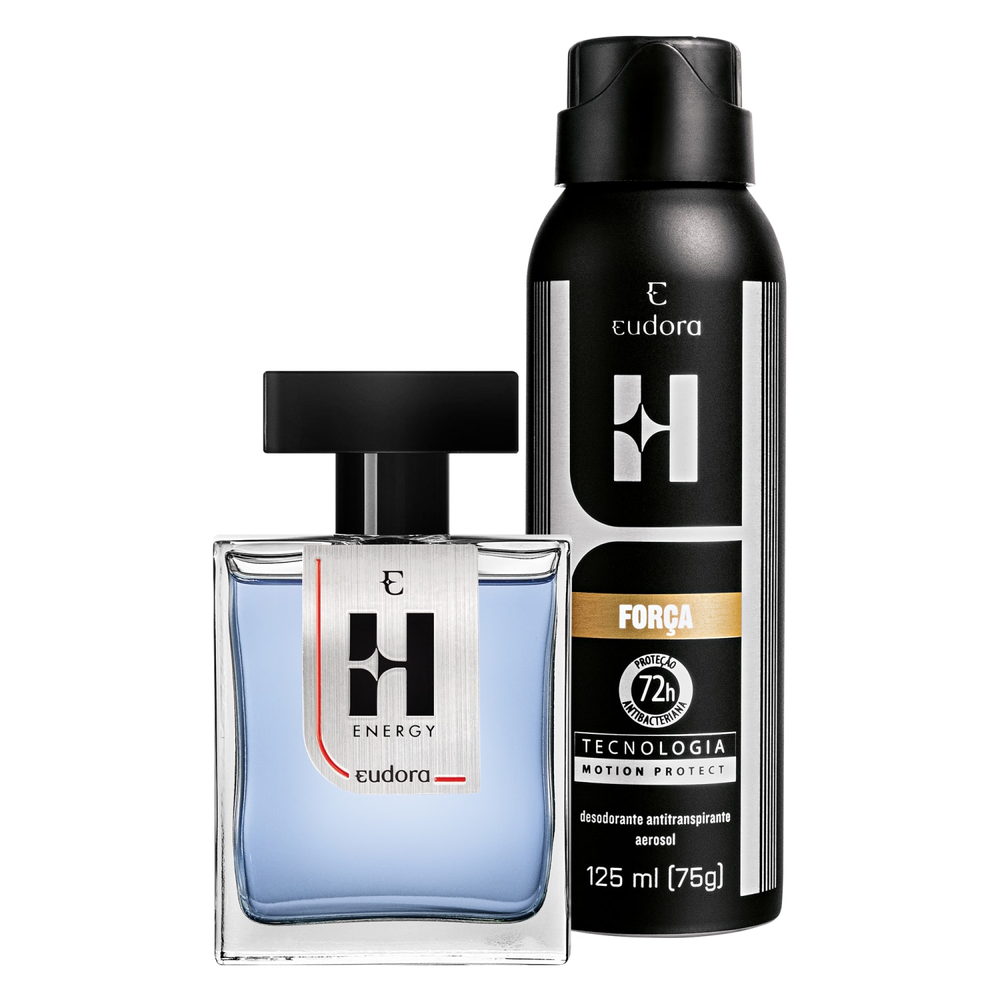 Kit Eudora H Energy Colônia Desodorante + Desodorante Aerossol Eudora H Força Kit Eudora H Energy Colônia Desodorante + Desodorante Aerossol Eudora H Força