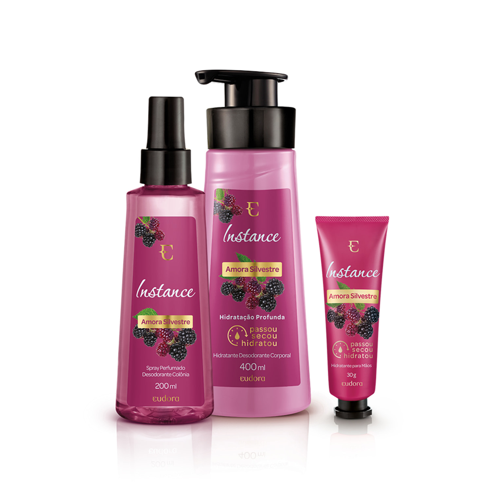Combo Instance Amora Silvestre Colônia Desodorante + Hidratante Desodorante + Creme Mãos Combo Instance Amora Silvestre Colônia Desodorante + Hidratante Desodorante + Creme Mãos
