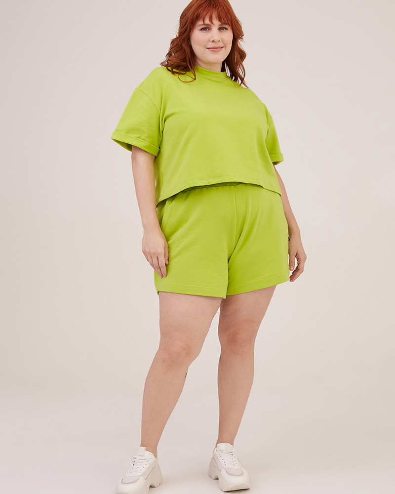 Shorts Cintura Alta Básico Verde Limão