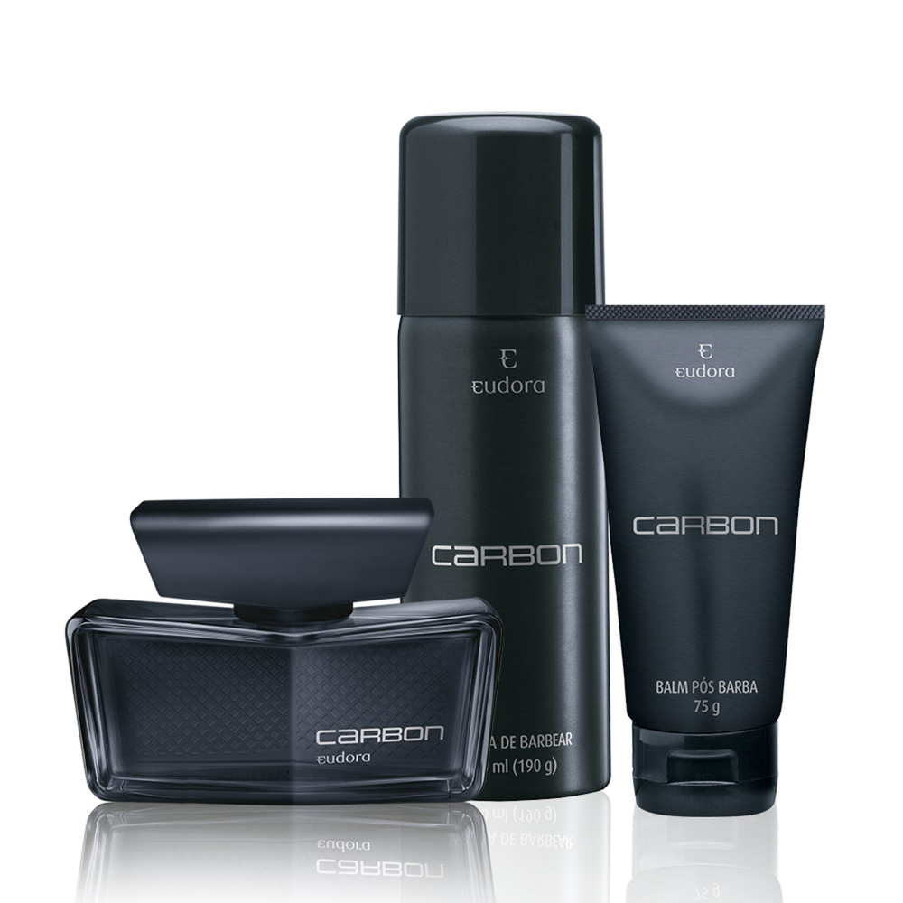 Kit Carbon Colônia Desodorante + Balm Pós Barba + Espuma de Barbear Kit Carbon Colônia Desodorante + Balm Pós Barba + Espuma de Barbear