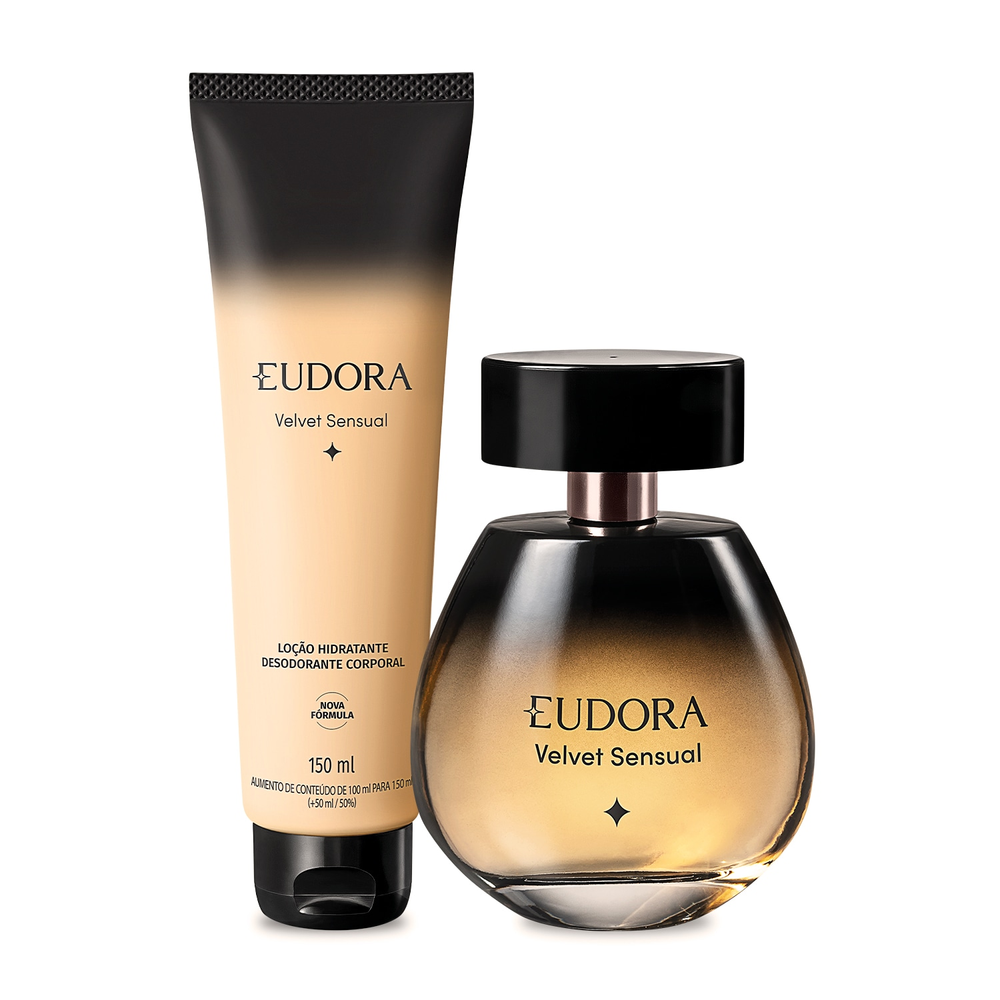 Combo Eudora Velvet Sensual: Desodorante Colônia 100ml + Loção Corporal 150ml Combo Eudora Velvet Sensual: Desodorante Colônia 100ml + Loção Corporal 150ml