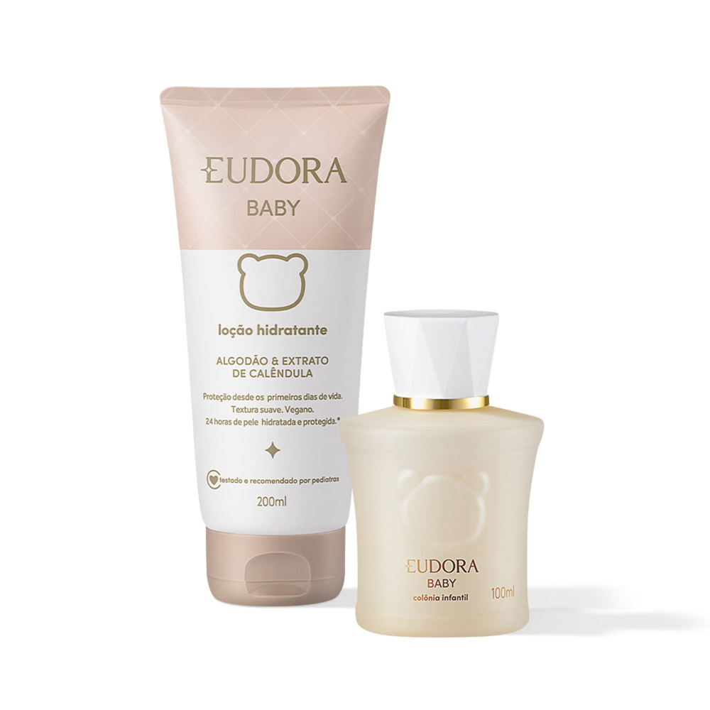 Combo Eudora Baby: Água de Colônia 100ml + Loção Hidratante 200ml Combo Eudora Baby: Água de Colônia 100ml + Loção Hidratante 200ml