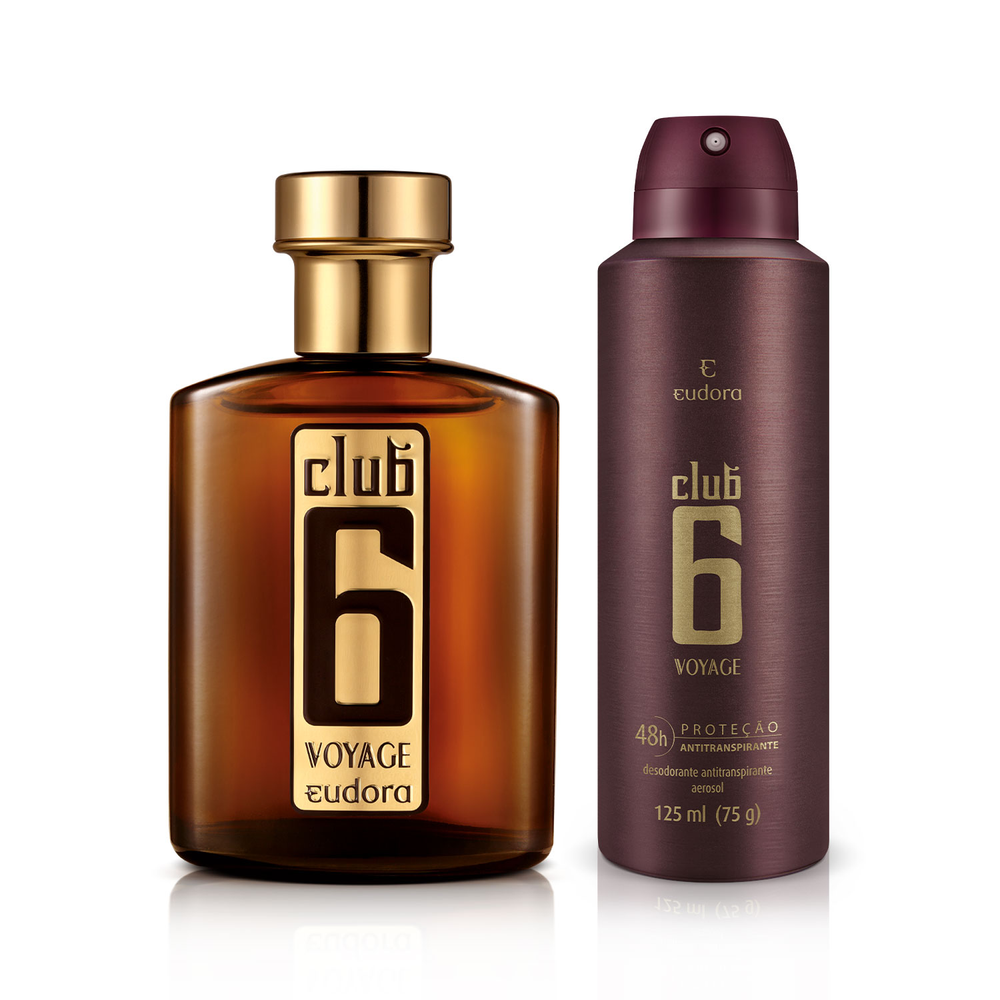Combo Club 6 Voyage: Desodorante Colônia 95ml + Antitranspirante Aerossol Combo Club 6 Voyage: Desodorante Colônia 95ml + Antitranspirante Aerossol