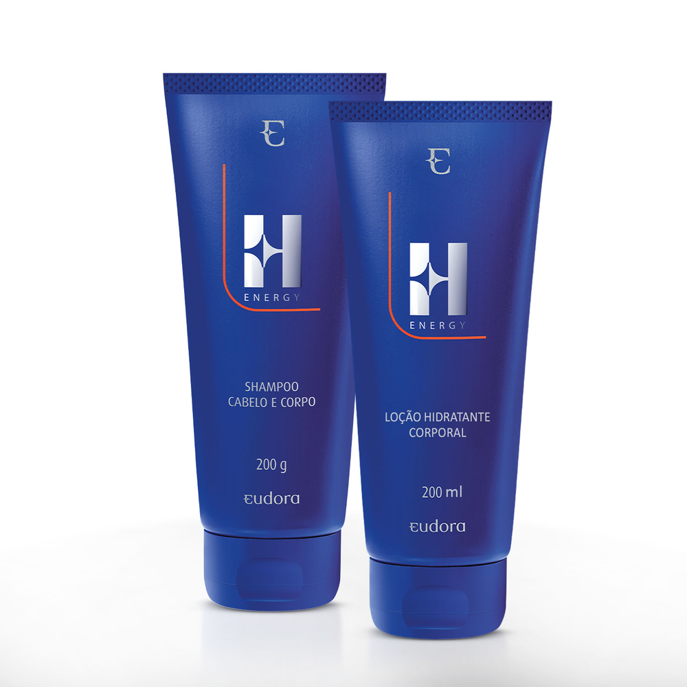 Combo Eudora H Energy: Shampoo Cabelo e Corpo 200g + Loção Hidratante Corporal 200ml Combo Eudora H Energy: Shampoo Cabelo e Corpo 200g + Loção Hidratante Corporal 200ml