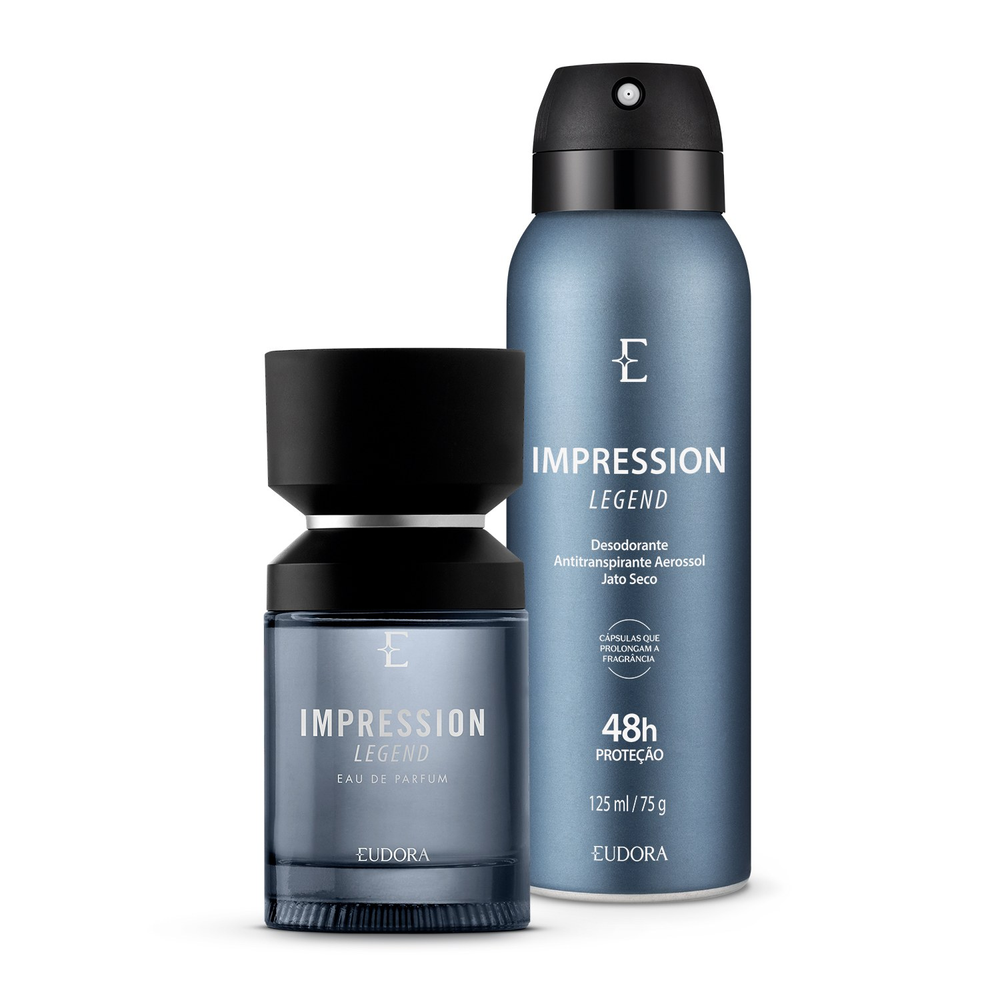 Combo Impression Legend: Eau De Parfum 100ml + Desodorante Antitranspirante 125ml Combo Impression Legend: Eau De Parfum 100ml + Desodorante Antitranspirante 125ml