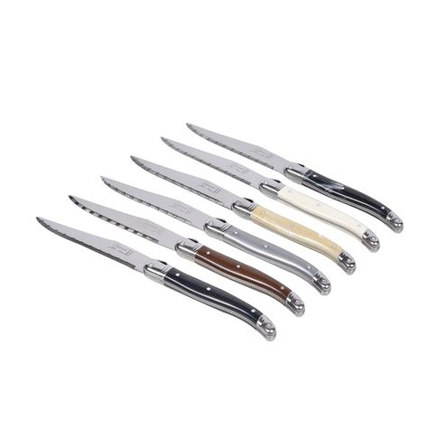 Conjunto de 6 Facas Laguiole em Aço Inox Coutelerrie Neron Conjunto de 6 Facas Laguiole em Aço Inox Coutelerrie Neron