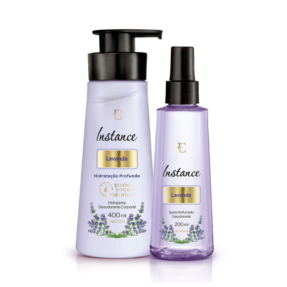 Combo Instance Lavanda Hidratante Desodorante + Spray Perfumado Combo Instance Lavanda Hidratante Desodorante + Spray Perfumado