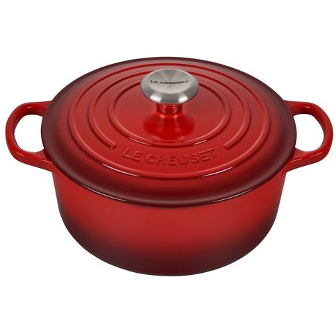 Caçarola Redonda Signature 24cm para Indução Le Creuset Vermelha Caçarola Redonda Signature 24cm para Indução Le Creuset Vermelha