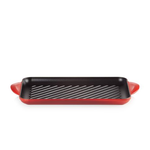 Grelha Retangular Tradicional 32cm Le Creuset Vermelha Grelha Retangular Tradicional 32cm Le Creuset Vermelha