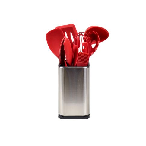 Conjunto com 9 Utensílios em Silicone Kenya Vermelho Conjunto com 9 Utensílios em Silicone Kenya Vermelho