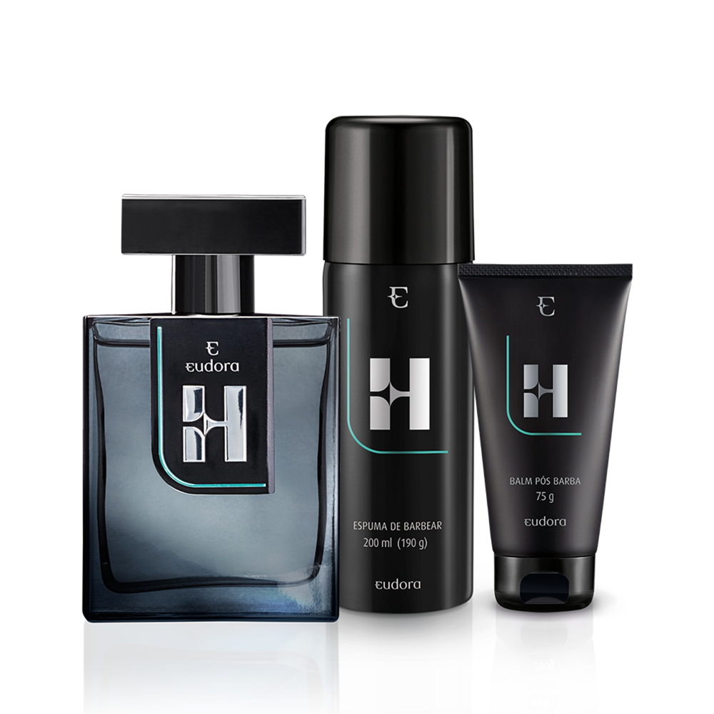 Kit Eudora H Colônia Desodorante + Balm Pós Barba + Espuma de Barbear Kit Eudora H Colônia Desodorante + Balm Pós Barba + Espuma de Barbear