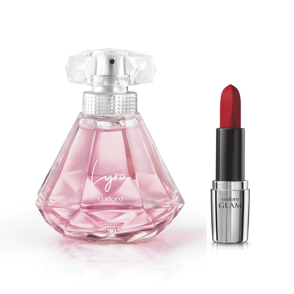 Kit Lyra Colônia Desodorante + Batom Glam Lyra Vermelho Kit Lyra Colônia Desodorante + Batom Glam Lyra Vermelho