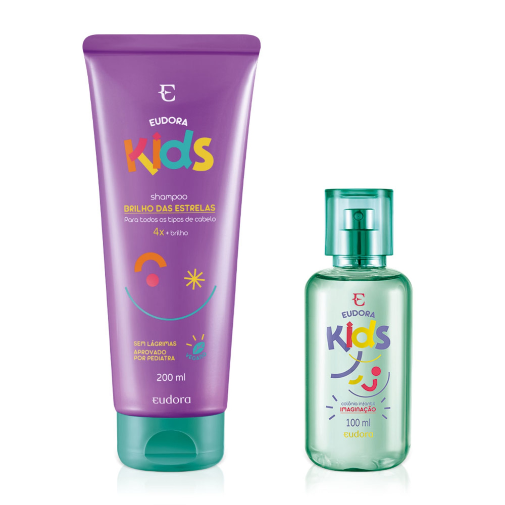 Combo Eudora Kids Imaginação: Colônia Infantil 100ml + Shampoo 200ml Combo Eudora Kids Imaginação: Colônia Infantil 100ml + Shampoo 200ml