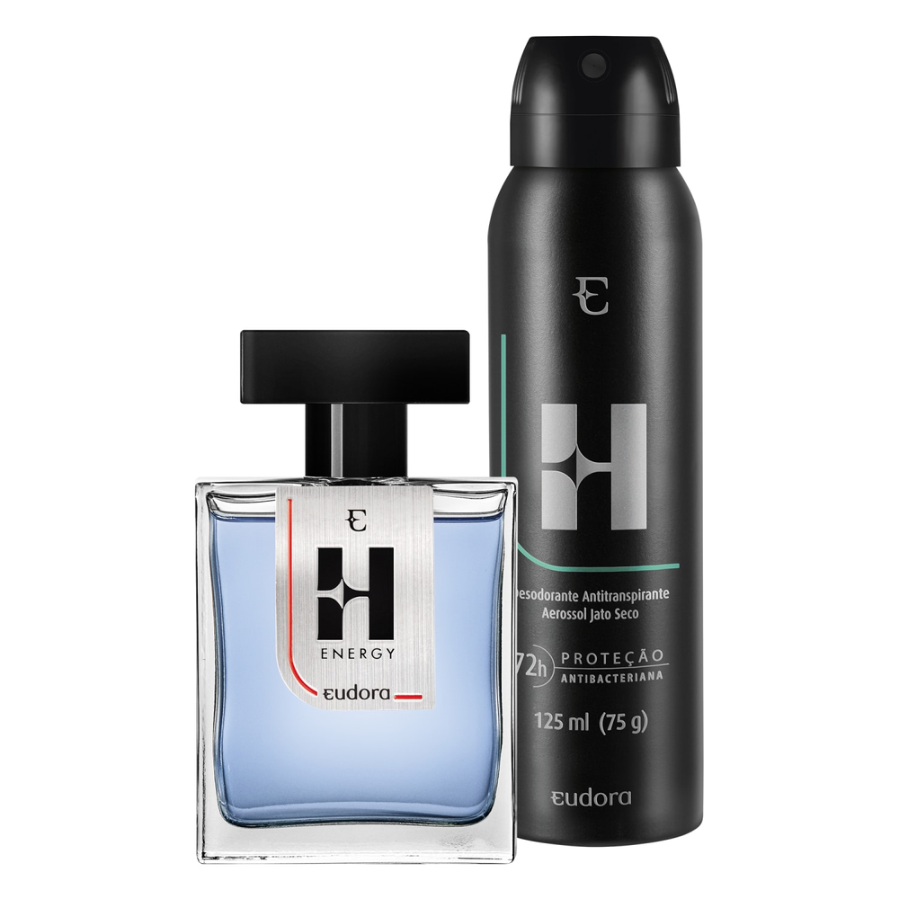 Kit Eudora H Energy Colônia Desodorante + Desodorante Aerossol Eudora H Kit Eudora H Energy Colônia Desodorante + Desodorante Aerossol Eudora H
