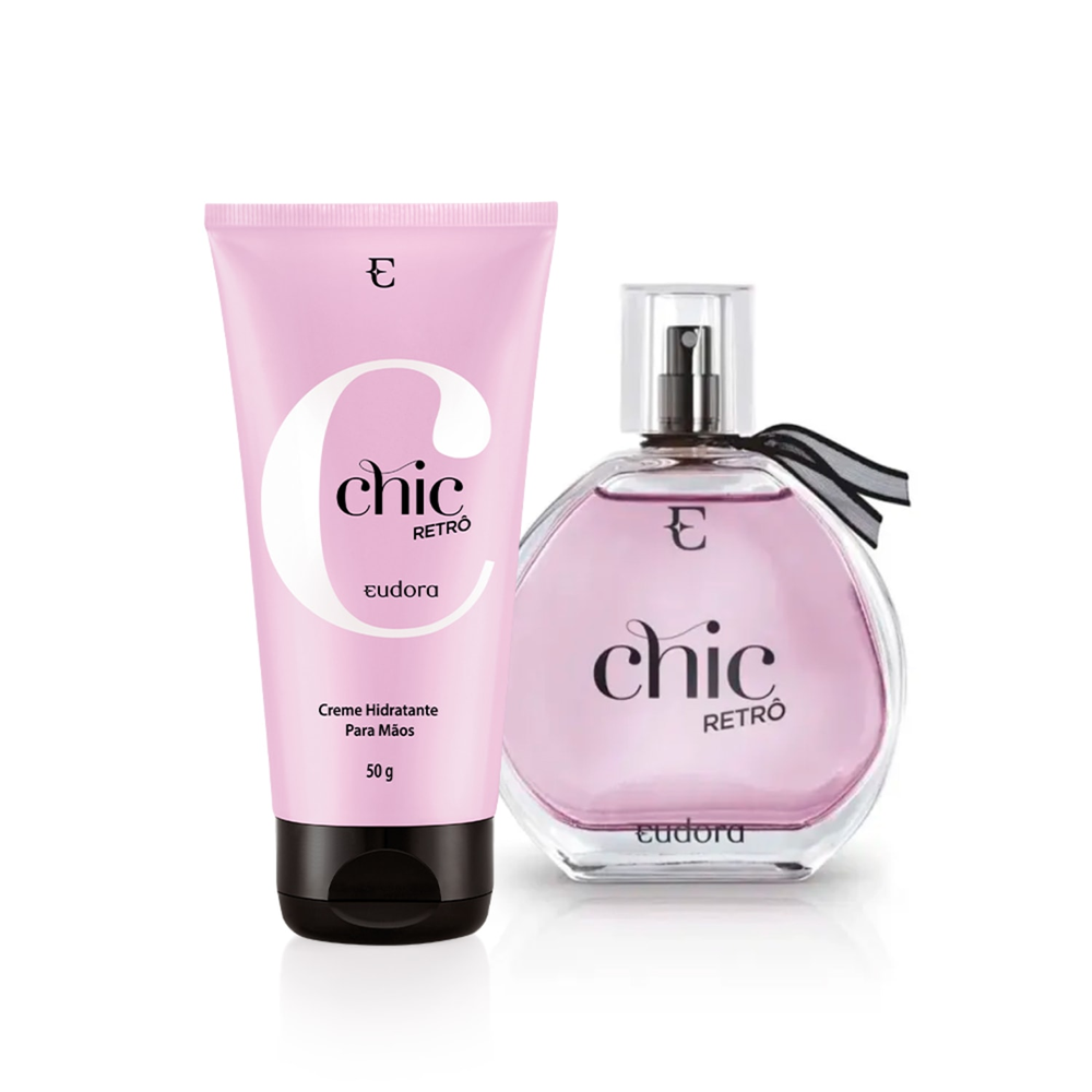 Combo Chic Retrô: Colônia Desodorante 95ml + Creme Hidratante de Mãos 50g Combo Chic Retrô: Colônia Desodorante 95ml + Creme Hidratante de Mãos 50g