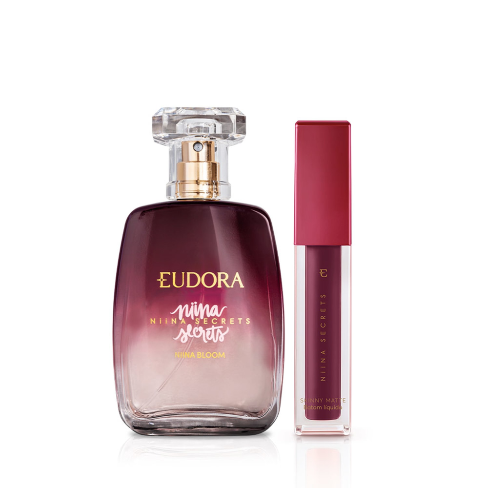 Combo Niina Secrets: Bloom Desodorante Colônia 100ml + Batom Skinny Matte Vinho Jasmin 4ml Combo Niina Secrets: Bloom Desodorante Colônia 100ml + Batom Skinny Matte Vinho Jasmin 4ml