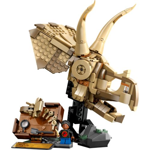 LEGO® Jurassic World - Fósseis de dinossauro: crânio de Tricerátopo LEGO® Jurassic World - Fósseis de dinossauro: crânio de Tricerátopo