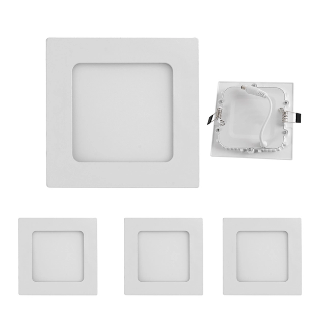 Kit 3 Plafons LED De Embutir Quadrado Branco 6W 12Cm X 12Cm Kit 3 Plafons LED De Embutir Quadrado Branco 6W 12Cm X 12Cm