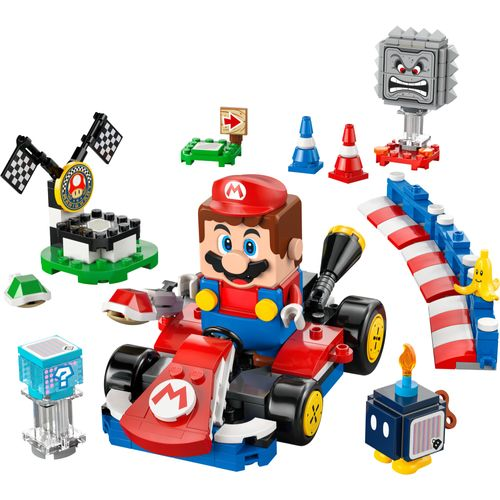 LEGO® Super Mario - Mario Kart Mario interativo e kart padrão LEGO® Super Mario - Mario Kart Mario interativo e kart padrão