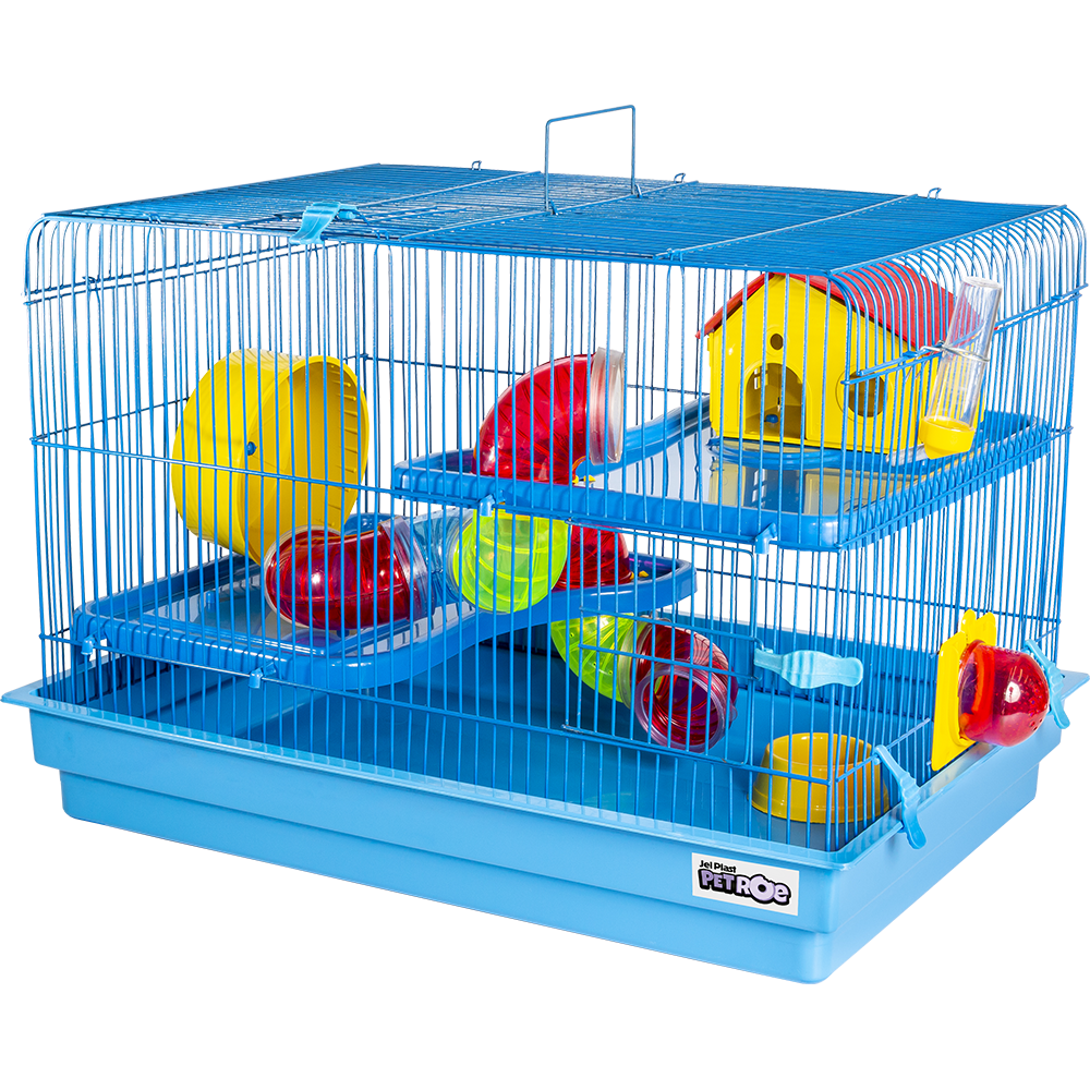 Gaiola Hamster 2 Andares Big Space Azul Jel Plast Gaiola Hamster 2 Andares Big Space Azul Jel Plast