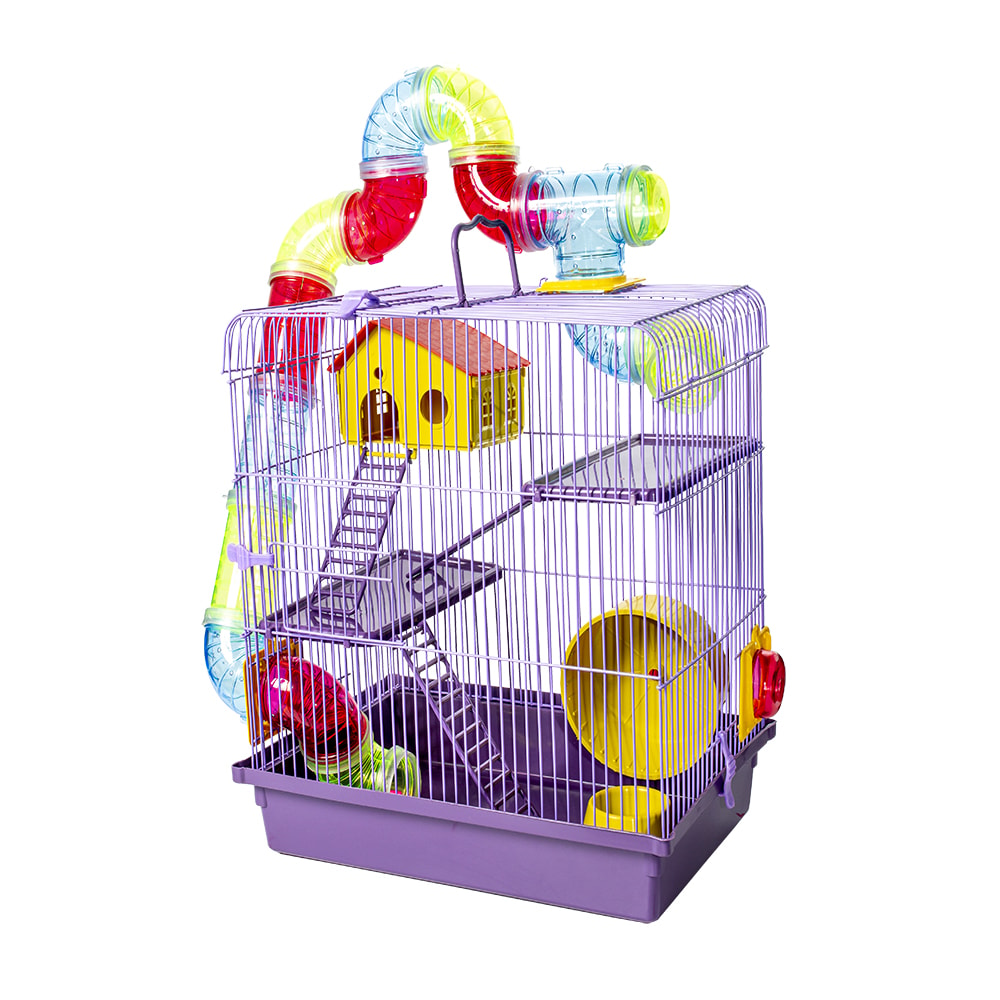 Gaiola 3 Andares Para Hamster Lilás Jel Plast Gaiola 3 Andares Para Hamster Lilás Jel Plast