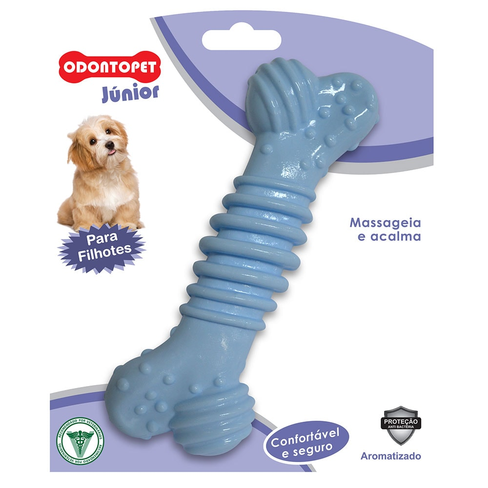 Brinquedo Ossinho Mordedor Azul Filhotes Odontopet Brinquedo Ossinho Mordedor Azul Filhotes Odontopet