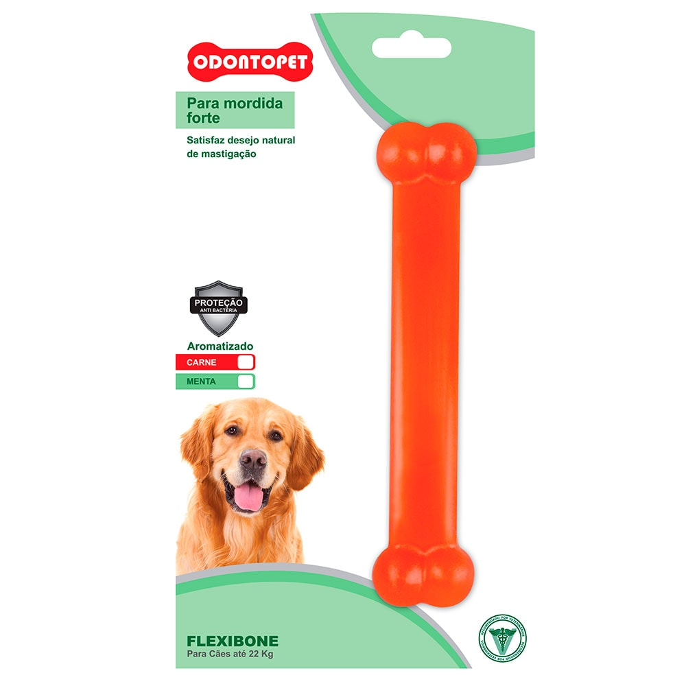 Brinquedo Mordedor Osso Flexibone Cães Até 22Kg Odontopet Brinquedo Mordedor Osso Flexibone Cães Até 22Kg Odontopet