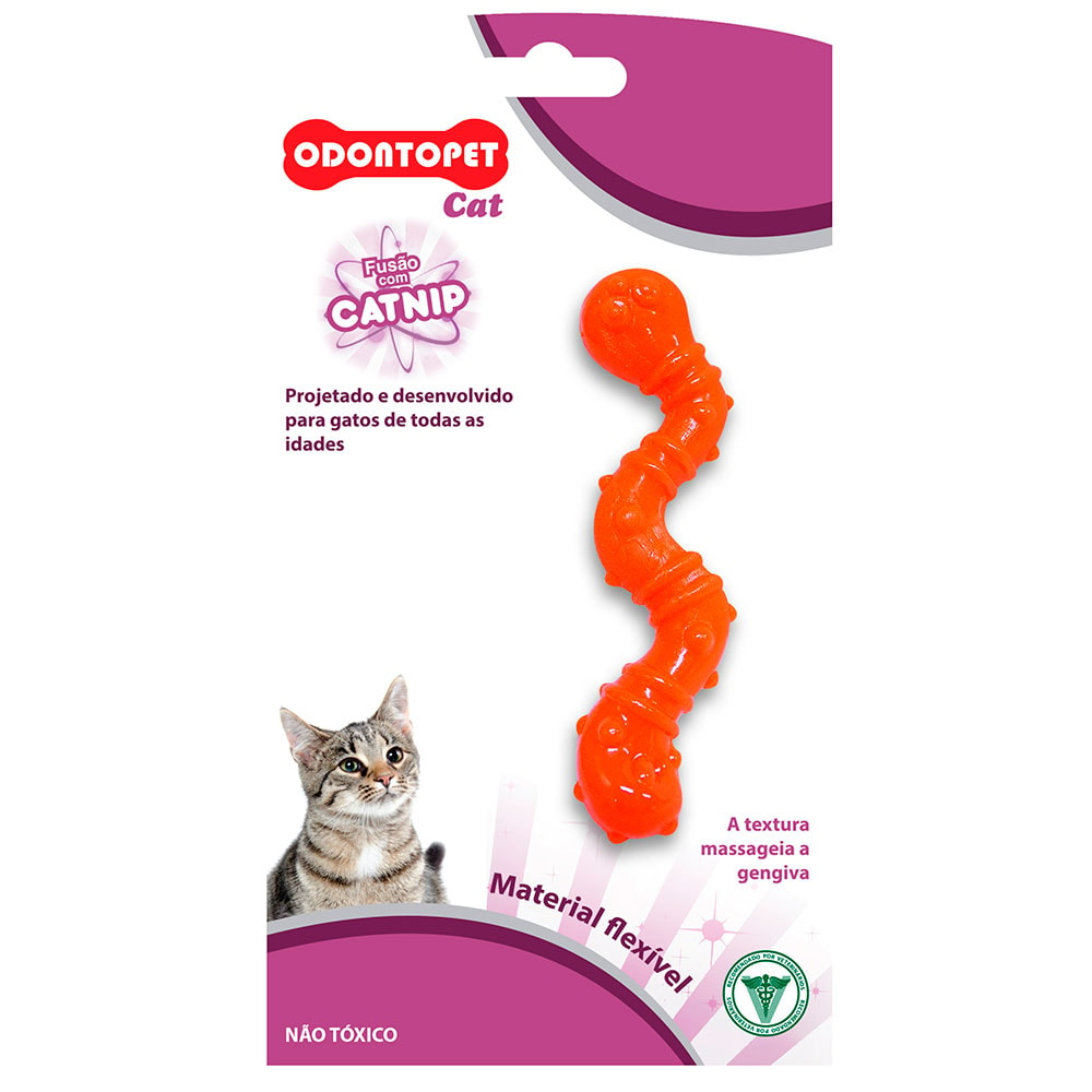 Brinquedo Gatos Minhoca Laranja Odontopet Cat Brinquedo Gatos Minhoca Laranja Odontopet Cat